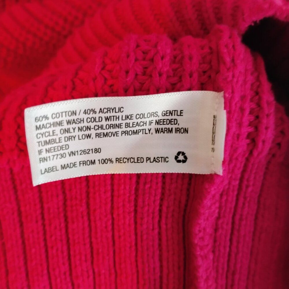A New Day XXL Pink Chenille V Neck Sweater Cozy Knit Pullover - Picture 3 of 4